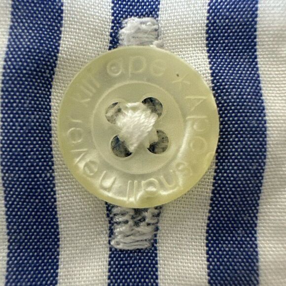 A Bathing Ape Bape Ababint Shoulder Shark Print Stripe Button Down Shirt Sz M - Picture 8 of 16